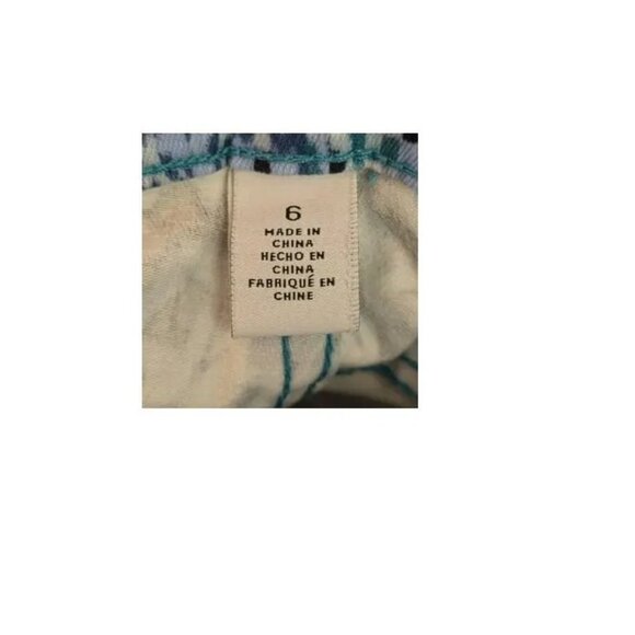 Stylish Blue Patterned Upcycled Refashioned Flared Bottoms Jeans Woman's Size 6 - Picture 6 of 6